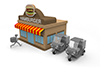 Hamburger store and delivery service. Deliver the food. Part-time job for home delivery. ――Delivery service ｜ Free illustration material ｜ Cooking / Food ―― 2,100 × 1,400 pixels