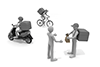 Deliver lunch to customers. Delivery by motorcycle. Start a side job. ――Free material ｜ Illustration ｜ Delivery / Cooking ―― 2,100 × 1,400 pixels