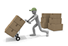 Delivery work. Run and deliver your luggage. Delivery with an emphasis on speed. A person who carries a lot of luggage. -Delivery / Luggage Free Illustration Material - 2,100 × 1,400 pixels