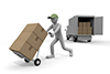 Freight trucks and luggage. Place your luggage on the trolley. Carry luggage by car. The person who delivers the package. -Delivery image Illustration material Free - 2,100 × 1,400 pixels
