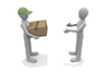 Recipient and delivery person. Delivery of parcels. Delivery work. --Transportation-related free illustration material-- 2,100 x 1,400 pixels