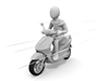 Running on a motorcycle ｜ Moped ｜ Heading to the destination ――Personal illustration ｜ Free material ｜ Person
