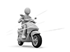 バイクで急いで向かう｜乗り物｜小型 - 人物イラスト｜フリー素材｜パーソン