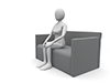 Sitting on the sofa ｜ Woman ｜ Tension ――Personal illustration ｜ Free material ｜ Person