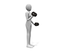 Woman with dumbbells ｜ Diet ｜ Exercise ――Personal illustration ｜ Free material ｜ Person
