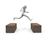 Jumping woman ｜ Overcoming obstacles ｜ Level up ――Personal illustration ｜ Free material ｜ Person