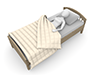 ベッドで眠る女性｜横になる｜風邪をひく - 人物イラスト｜フリー素材｜パーソン