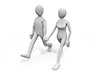 Couple holding hands ｜ Date ｜ Walk ――Personal illustration ｜ Free material ｜ Person