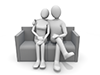 Lover ｜ Sofa ｜ Couple ――Personal Illustration ｜ Free Material ｜ Person
