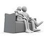 Couple ｜ Good friends ｜ Sofa ――Personal illustration ｜ Free material ｜ Person