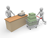 Cashier / Salesperson / Shopping Cart --Personal Illustration ｜ Free Material ｜ Person