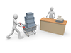 Salesperson / Shopping cart / Cash register --Personal illustration | Free material | Person