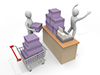 Cash register / cart / mass / product --Personal illustration ｜ Free material ｜ Person