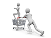 Woman riding a cart / Men carrying a cart-Personal illustration | Free material | Person