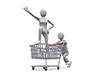 Woman shouting on the shopping cart-Personal illustration | Free material | Person
