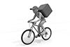 Deliver by bicycle. Carry food. Start a part-time job. --Free illustration material | Delivery service related --2,100 x 1,400 pixels