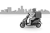Carry your lunch on your motorcycle. Food delivery service. Start a side job. ――Delivery service ｜ Free illustration material ｜ Cooking / Food ―― 2,100 × 1,400 pixels