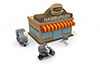 Hamburger store and delivery service. Deliver the food. Part-time job for home delivery. ――Delivery ｜ Illustration ｜ Free material ―― 2,100 × 1,400 pixels