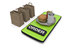 スマートフォンから料理を注文する。アプリで食べ物を頼む。ハンバーガーを注文する。 - 無料｜イラスト素材｜料理配達イメージ - 2,100×1,400ピクセル