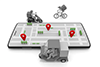 Display the delivery address on the map. Destination on the app. Red arrow. --Free illustration material | Delivery service related --2,100 x 1,400 pixels