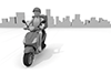 Ride the city on a motorcycle. Deliver the food. Delivery work. --Free illustration material | Delivery service related --2,100 x 1,400 pixels