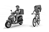 Food delivery by motorcycle / bicycle. Start with a side job. to make money. --Free ｜ Illustration material ｜ Cooking delivery image ―― 2,100 × 1,400 pixels