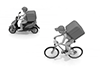 Food delivery by motorcycle / bicycle. Start with a side job. to make money. --Free illustration material | Delivery service related --2,100 x 1,400 pixels