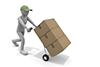 Delivery work. Run and deliver your luggage. Delivery with an emphasis on speed. A person who carries a lot of luggage. --Transportation-related free illustration material-- 2,100 x 1,400 pixels