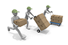 Delivery work. Run and deliver your luggage. Delivery with an emphasis on speed. A person who carries a lot of luggage. -Delivery image Illustration material Free - 2,100 × 1,400 pixels