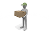 Delivery person. Deliver your luggage to the front door. Hand over your luggage. Customers and delivery staff. -Delivery image free illustration - 2,100 × 1,400 pixels