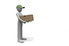 Delivery person. Deliver your luggage to the front door. Hand over your luggage. Customers and delivery staff. -Delivery image Illustration material Free - 2,100 × 1,400 pixels