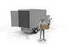 運送トラックと荷物。荷物を台車に載せる。車で荷物を運ぶ。荷物を配達する人物。 - 配達・荷物 フリーイラスト素材 - 2,100×1,400ピクセル