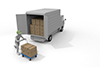 Freight trucks and luggage. Place your luggage on the trolley. Carry luggage by car. The person who delivers the package. --People / Delivery Free Illustrations-- 2,100 x 1,400 pixels