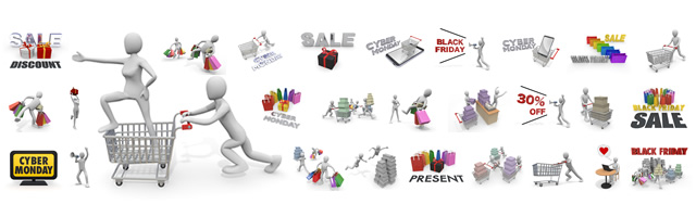 Shopping / Shopping / Purchase / What you want / Mail order / Black Friday / Cyber Monday / Sale / Half price / Cash register / Discount